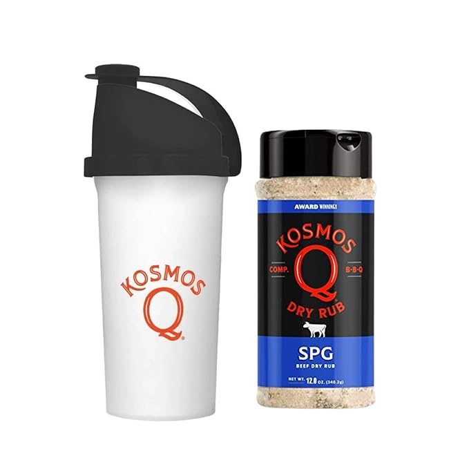 Kosmos Q SPG Seasoning - Savory Blend of Salt Pepper Garlic Seasoning &amp Kosmos Q Product Mixer (25 oz)
