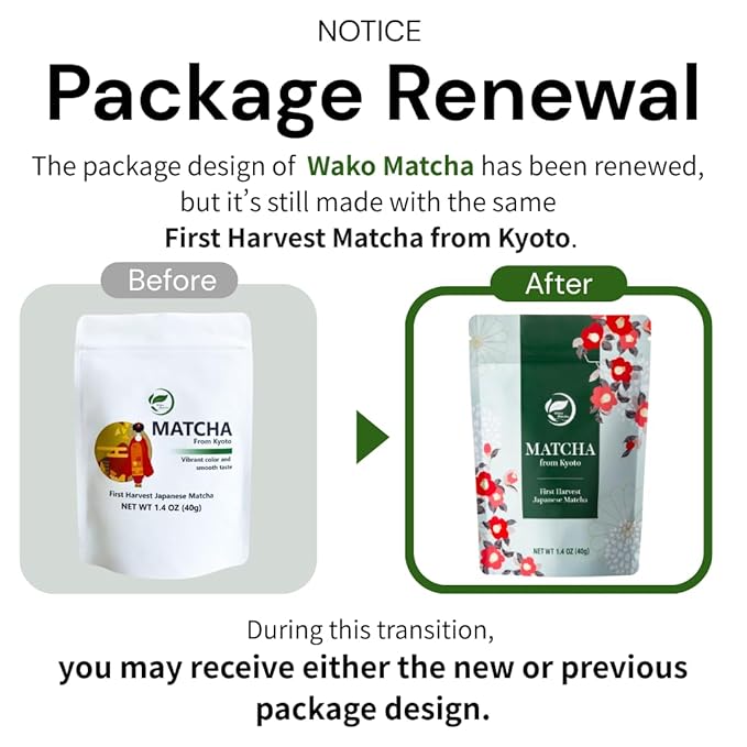 Wako Matcha Single-Origin Uji Matcha from Kyoto Japan (40g / 1.4 oz) – First Harvest Authentic Ceremonial Grade Green Tea Powder for Your Daily Morning Boost Café-Quality Hot or Iced Matcha and L