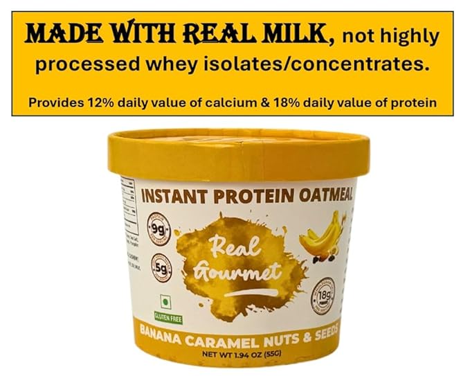 Real Milk &amp Cream Protein Oatmeal (18 count). Sold in 9000+ stores &amp more than 100k cups every month. Made with real milk &amp cream — never whey which is a highly processed industrial bypr