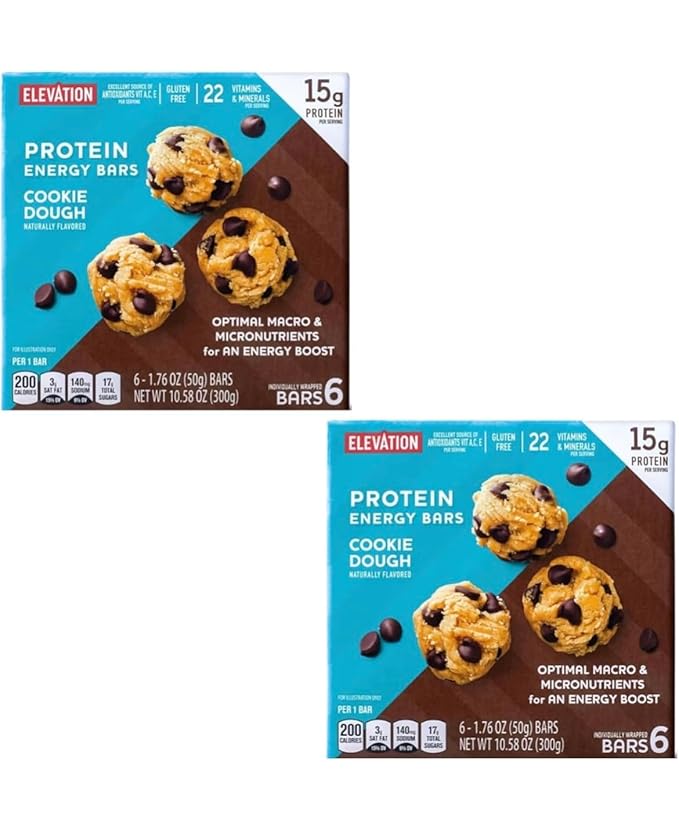 🌟 Treat yourself to delicious and healthy Cookie Dough Protein Bars! 🍪✨ Irresistibly delicious 1.4oz bars packed with 5g of protein 💪🎉 Savor the sweet Cookie Dough Bliss in every bite in a 2-Pack