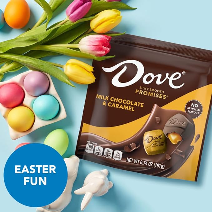 DOVE PROMISES Milk Chocolate Caramel Easter Candy Easter Basket Stuffers 6.74 oz Bag