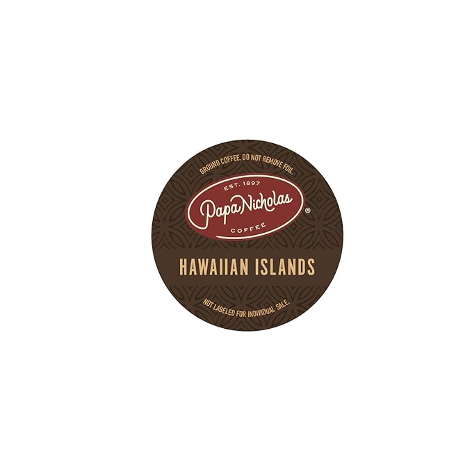Papanicholas Coffee Single Serve Cups Fits Keurig K Cup Brewers Hawaiian Islands Blend 48 Pods