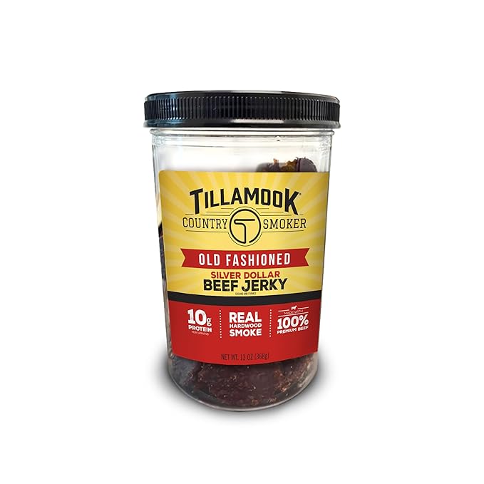 Tillamook Country Smoker Real Hardwood Smoked Silver Dollar Beef Jerky Old Fashioned 13 Ounce