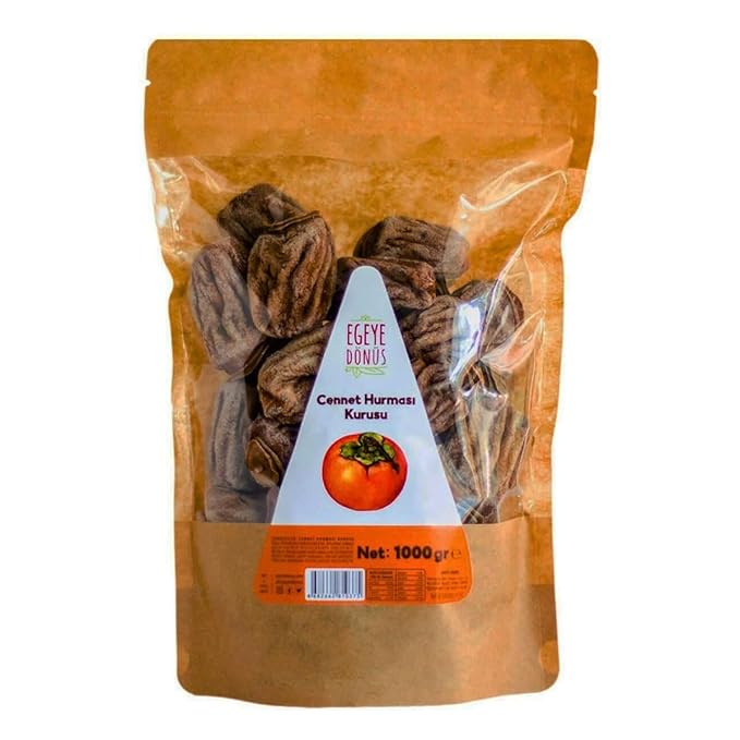 Natural Dried Persimmon 1kg – Premium Sun-Dried Fruit High Fiber Snack Rich in Vitamins and Antioxidants No Added Sugar Gluten-Free