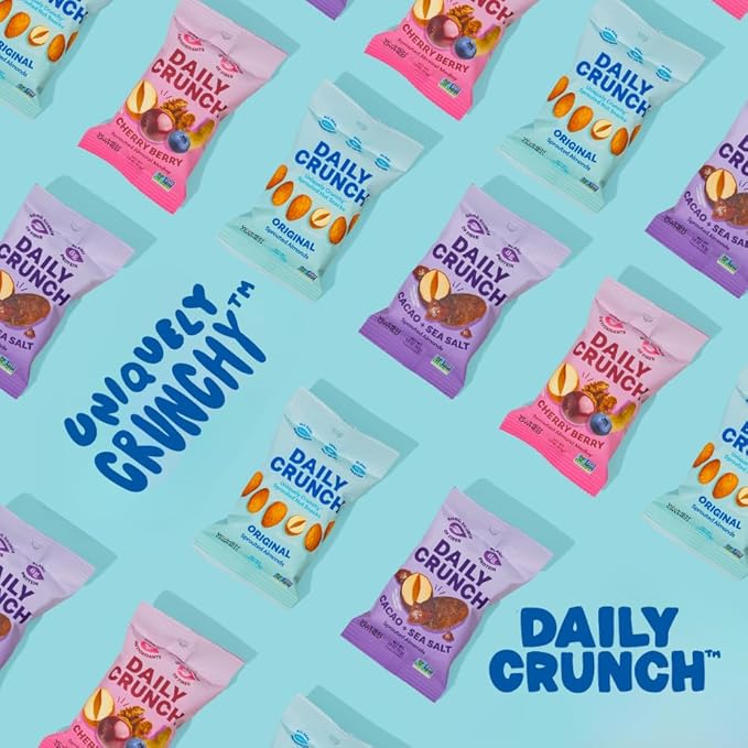 Daily Crunch Sprouted Almonds 1.5 Ounce Mini On-The-Go Bags Sprouted and Dehydrated for a Unique Crunch Keto Friendly Non-GMO (1.5 Ounce Cherry Berry)