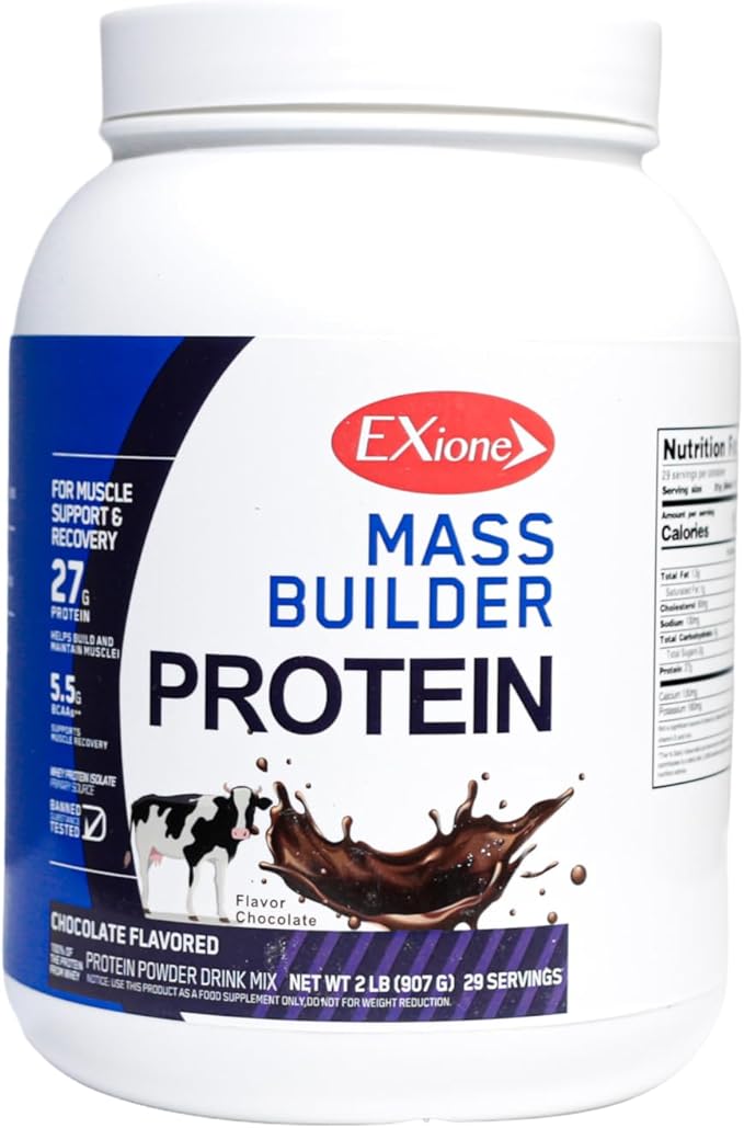 Mass Gainer Whey Protein Supplement Optimum Nutrition Muscle Builder Vanilla Flavor Organic Gluten Free Exione 27g Pure Powder Sports Recovery