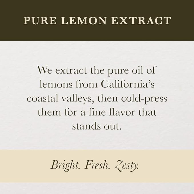 Cook's Pure Lemon Extract Premium Quality Cold Pressed Lemon Sugar Free Gluten Free Allergen Free16 oz