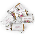 100ct Personalized Pink Floral Miniature Wrapper Favors - Miniatures Not Included