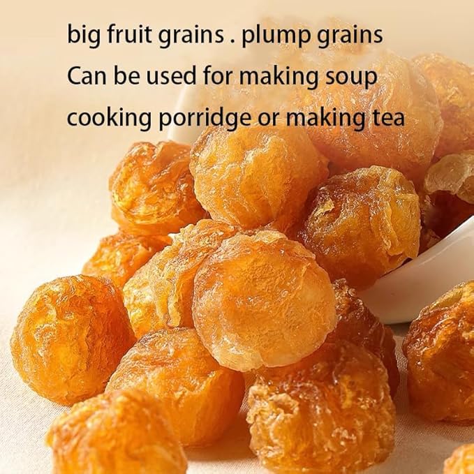 Natural Dried Longan Fruit No Sugar Added 17.64 Oz Premium Selected