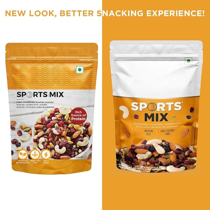Generic Premium Sports Roasted Almonds Cashews Pistachios Dried Blueberries Cranberries and Raisins | Resealable Pouch -350 gm