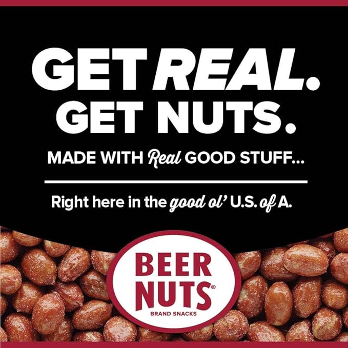 BEER NUTS Original Peanuts Resealable Jar Sweet and Salty Gluten-Free Kosher Low Sodium Peanut Snacks (19oz)