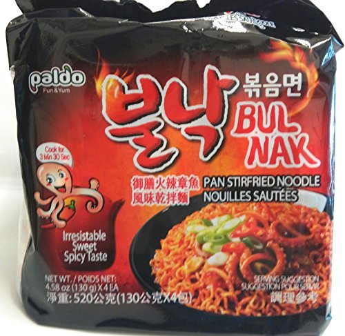 Paldo Bulnak Pan Stir-fried Ramen 2 Bundle of 4 Pack