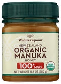 Wedderspoon Organic Raw Manuka Honey 100+ MGO 8.8 Oz Unpasteurized New Zealand Honey Non-GMO BPA-Free Jar Superfood &amp Natural Wellness Support