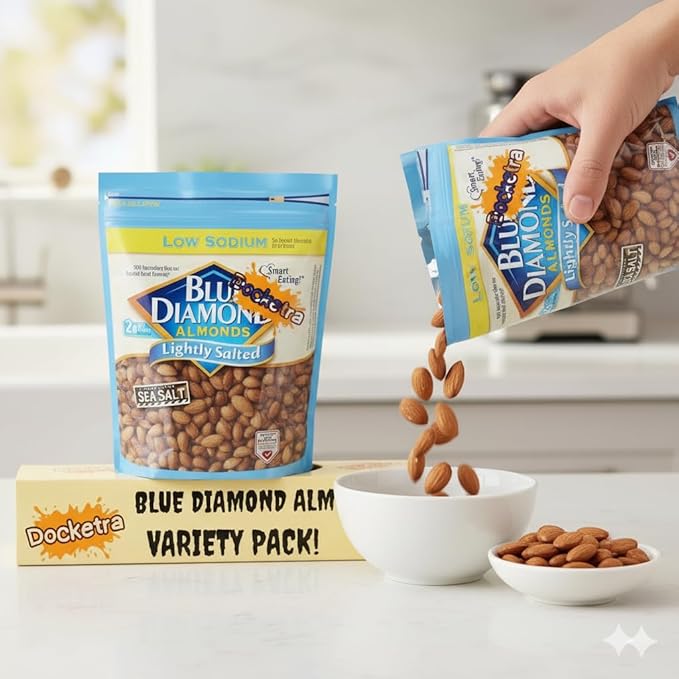 Blue-Diamond's Lightly Salted Whole Almonds Roasted Premium California Almonds Protein-Rich Healthy Snack Crunchy Nut Snack for On-the-Go | 40 oz Resealable Bag