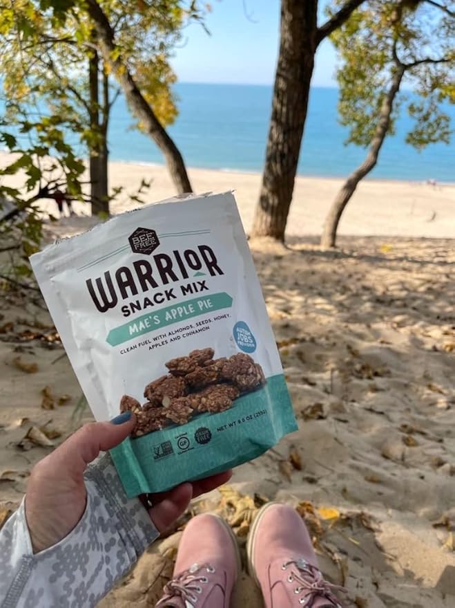 BeeFree Warrior Mix Gluten Free Granola - Chunky Granola Bites | Paleo Granola Low Carb Grain Free Preservative Free Oat Free | Granola for Yogurt Low Calorie Snacks | Mae’s Apple Pie 9 Ounce Ba