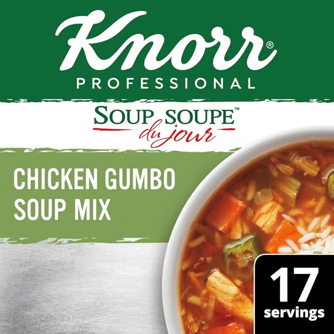 Knorr Professional Soup du Jour Chicken Gumbo Soup Mix No added MSG 0g Trans Fat per Serving Just Add Water1.05 Pound (Pack of 4)