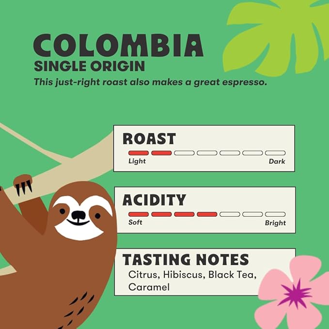Peace Coffee Colombia Single Origin Medium Roast Whole Bean Coffee 5 lb Organic Fair Trade Crisp Mild Flavor Shade Grown Fresh Roasted
