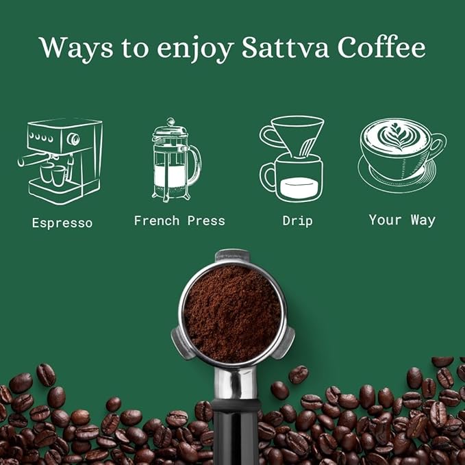 Sattva Coffee Ember Whole Bean Medium Roast - Low Acid 100% Arabica Single Origin with Fruity Mellow Chocolate &amp Berry Notes - 12 oz
