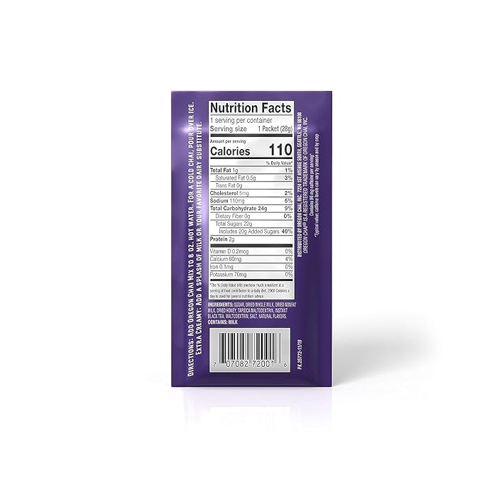 Oregon Chai Vanilla Dry Chai Latte Mix 8 Count (Pack of 6)