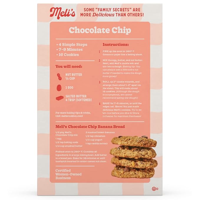 Meli’s Choco-Lot Gluten Free Cookie Mix High Protein Baking Mix with Natural &amp Milk Chocolate Chips Chocolate Chunks &amp Rolled Oats Easy Bake Oven Mixes for Sweet Treats 16oz Box3-Pack