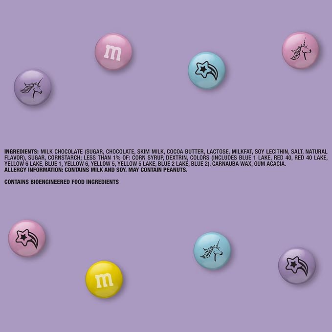 M&ampM’S WORLD Unicorn Printed Milk Chocolate Candy-2lbs of Bulk M&ampM'S in a Resealable PackFor Birthday Decorations for GirlsBoysand AdultsUnicorn Party SuppliesRainbow Party Favorsand More
