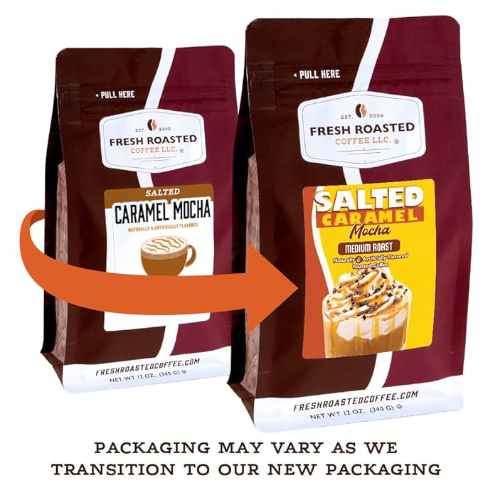Fresh Roasted Coffee Salted Caramel Mocha Flavored Coffee5 lb Medium Roast Kosher Ground