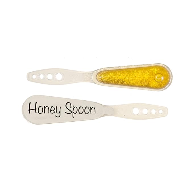 100% Raw Unfiltered Honey Spoon Stirrer - Pure Honey Spoons For Tea - 50 Pack Premium Grade Individually Wrapped And Sealed Single Serve Natural Sweetener -Honey Packets Single Serve 50 pieces Honey S