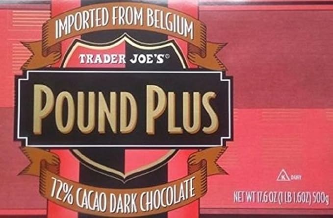 Trader Joes 72% CACAO Dark Chocolate Huge Pound Plus Candy Bars 3 Pack No Artificial Flavors No Preservatives