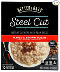 Better Oats Oat Revolution! Instant Oatmeal ~ Steel Cut Oats Maple &amp Brown Sugar Flavor ~ 10 Pouches Per 15.1 Oz Box [Pack of 3]