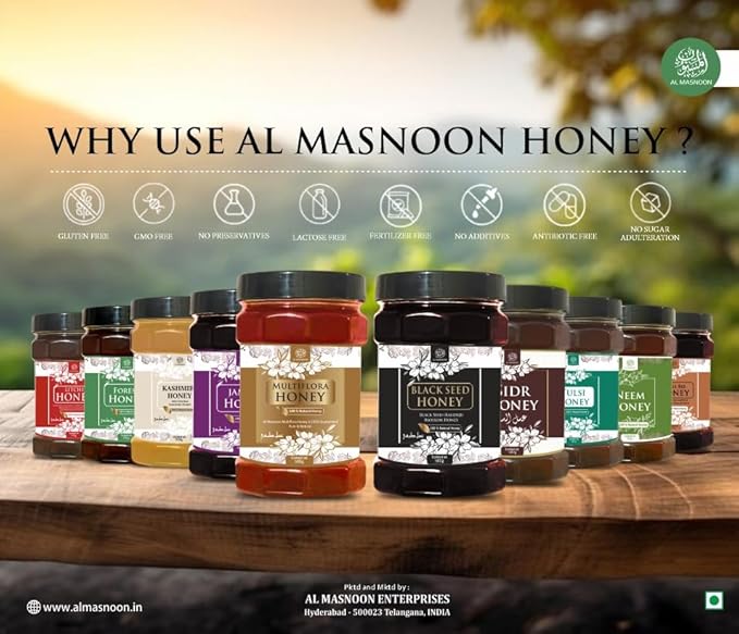 AL MASNOON Sidr Honey Natural Raw 500g pack of 1 / Fresh And Natural With Alot of Benefits