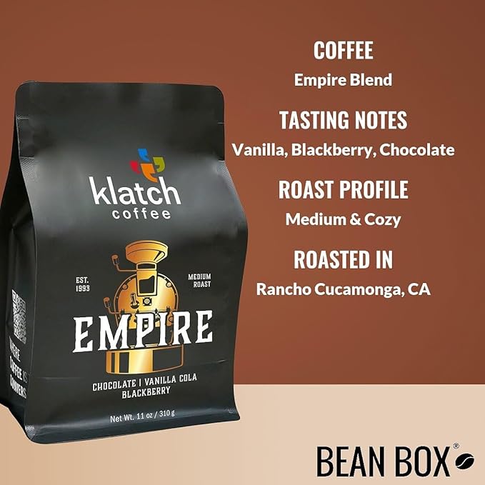 Empire Blend - Roasted by Klatch Coffee - Whole Bean Coffee - 310 Gram Bag