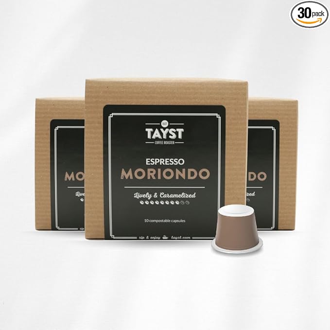 Tayst Espresso Pods Espresso Moriondo Coffee Capsules Compatible with Original Nespresso Machine Sustainable Single Serve Pack of 30