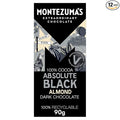 Montezuma's Absolute Black Chocolate With Almonds 90g (Pack of 12)