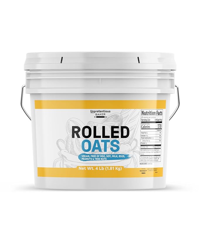 Unpretentious Rolled Oats 1 Gallon Bucket Old Fashioned Oats Good Source of Iron (4 Pounds)