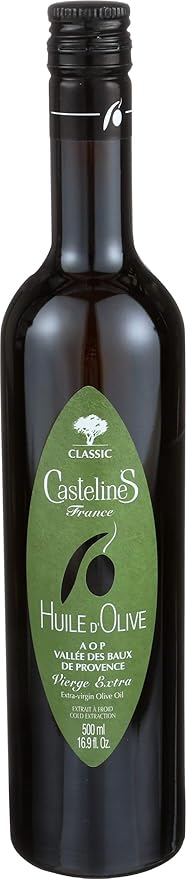 Castelines Classic AOP Vallee Des Baux De Provence 2020 Harvest Cold Extracted Extra Virgin Olive Oil - 0.5 Liter / 16.9 Ounces