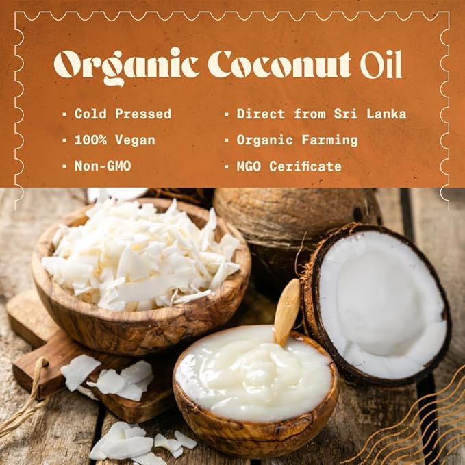 NaturaleBio Organic Virgin Coconut Oil 32 fl oz Raw Cold Pressed for Skin Hair Moisturizer Massage Body Hand Cream Vegan Butter Alternative Ideal Lotion Perfect Care