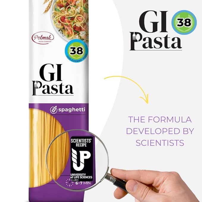 GI Pasta Spaghetti 6-Pack (52.8 oz Total) | Low Glycemic Classic Italian Long Pasta for Traditional Recipes and Everyday Cooking