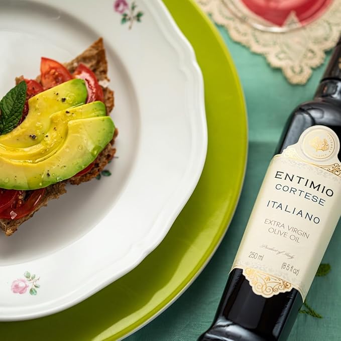 Entimio Cortese Organic Italian Extra Virgin Olive Oil from Italy 800+ mg/kg High in Polyphenols 2025 Gold Winner Tuscany Early Harvest evoo Cold Extracted Lab Tested - 16.9 fl oz