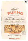 Rummo Rigatoni Pasta N.50 - Rigatoni Noodles Italian Tube Bronze Cut Durum Wheat - 16 Ounce (Pack of 12)