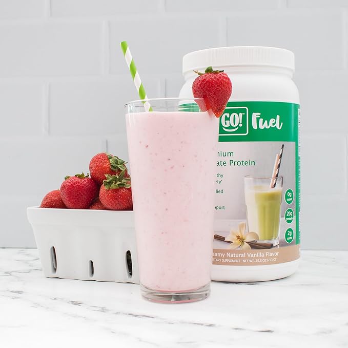 Let’z Go Premium Whey Isolate Protein Powder with Digestive Enzymes – Vanilla 2 lb (30 Servings) – No Sugar Keto &amp GLP-1 Friendly Diabetic Friendly Supports Satiety Stevia Sweetened Gluten-F