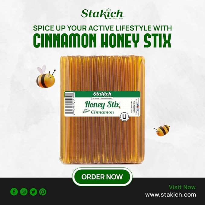 Stakich Cinnamon Honey Stix (500 Stix)