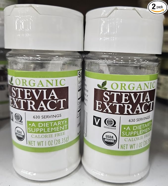 Trader Joe Organic Stevia Extract Calorie Free 1oz 28.35g (Two Bottles)