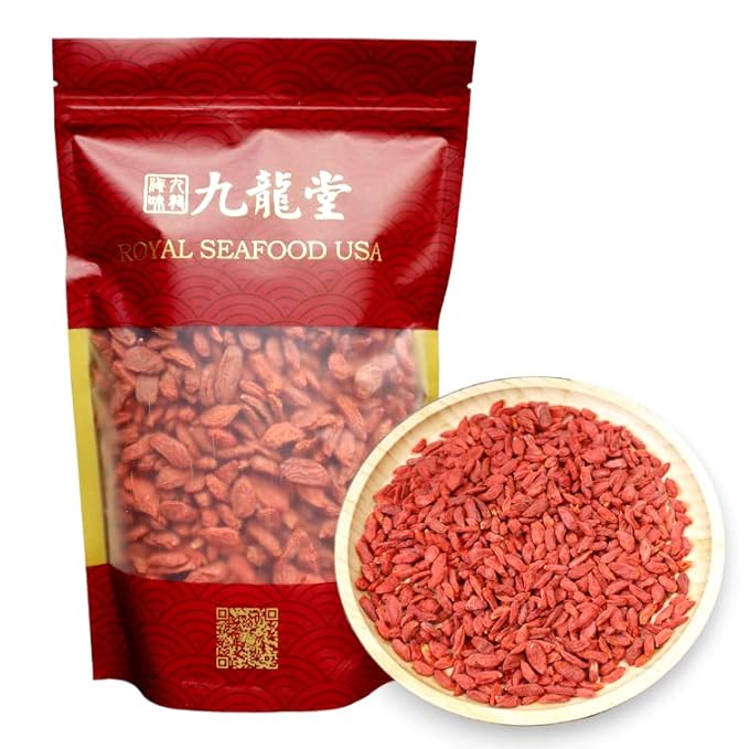 Royal Seafood USA Premium Antioxidant Goji Berries Healthy food For tea &amp soup Pack in USA 九龍堂 宁夏枸杞王 枸杞 泡茶 煮汤 养生 (16oz)