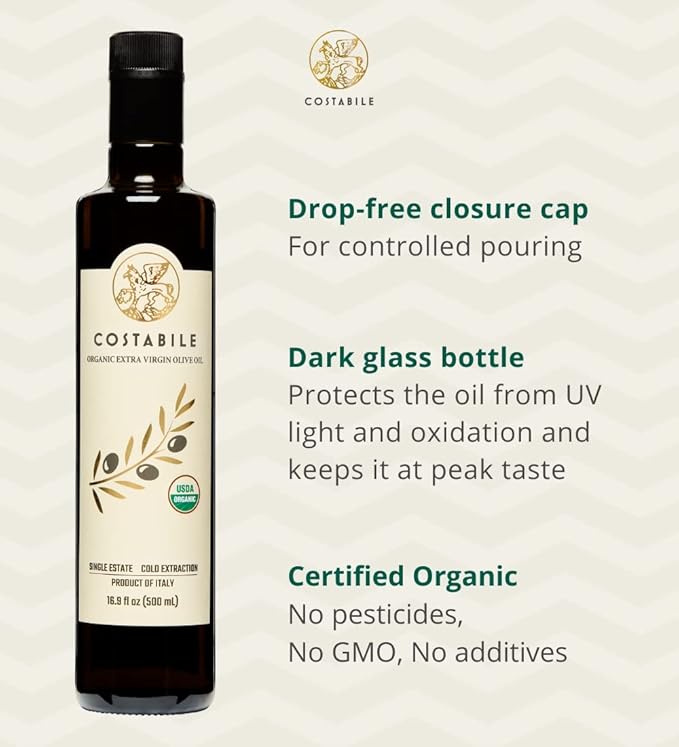 Lemon Infused Extra Virgin Olive Oil &amp Medium intensity Classic Blend. Olive oil rich in polyphenols. COSTABILE