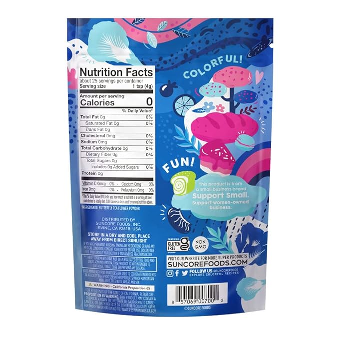 Suncore Foods – Better Together Favorites Starter Bundle 4 Pack – 3 Powders (Blue Pink &amp Purple) &amp Rose Petals Bloom