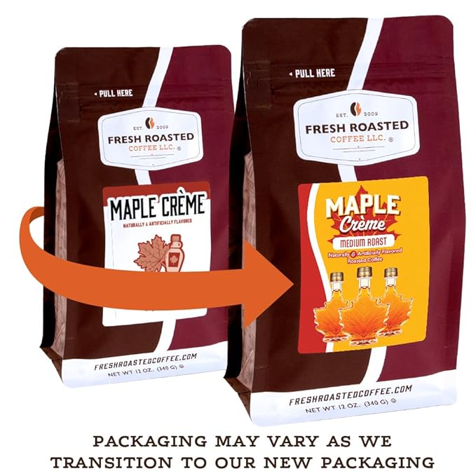Fresh Roasted Coffee Maple Crème Flavored Coffee 5 lb (80 oz) Medium Roast Kosher Ground