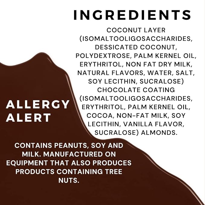 HealthSmart Chocorite Coconut Almond 16 Pack No Sugar Added Gluten Free Kosher