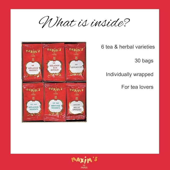 Maxim's de Paris - 30 Assorted Tea Bags Collection 57g Gift Box