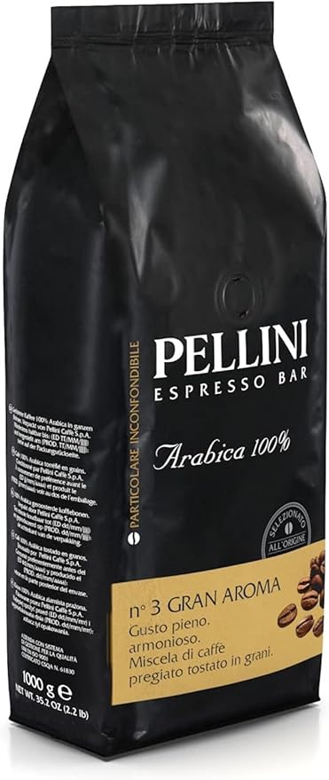 Pellini Caffè in grani Espresso Gusto Bar N. 3 gran Aroma 1 Confezione da 1 kg