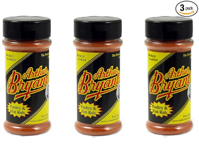 Arthur Bryant's Poultry and Fish (6 oz) — BBQ Rub for Ribs Brisket Chicken Pork &amp More — Rib Rubs for Smoking and Grilling (3-Pack)